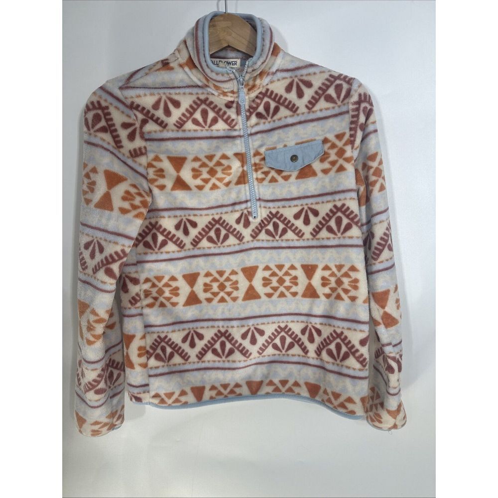 Wallflower  Southwestern Sherpa 1/4 Zip Pullover‎ Fleece Jacket S